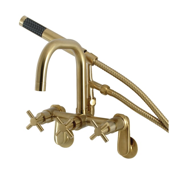 Aqua Vintage AE8457DX Wall Mount Clawfoot Tub Faucet, Brushed Brass AE8457DX - main